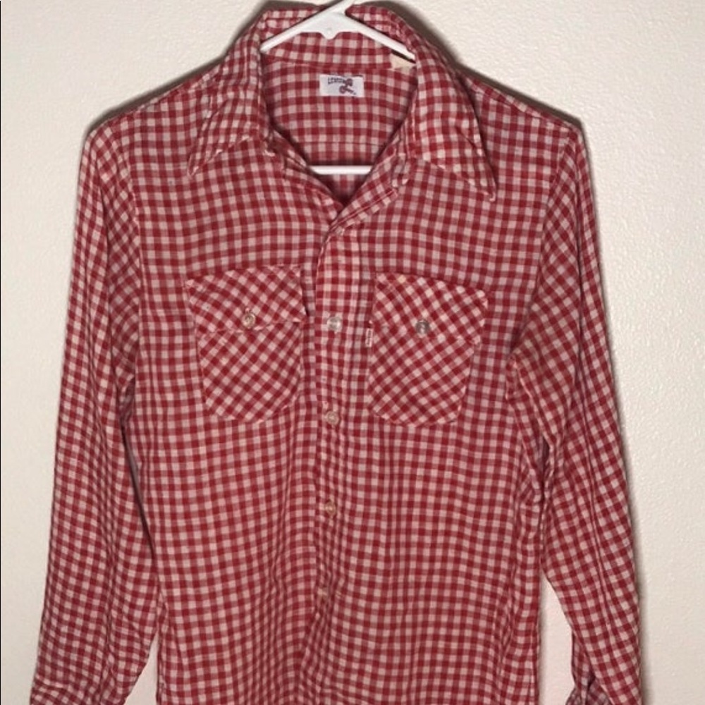 Vintage 80's Levis Red and White Checker